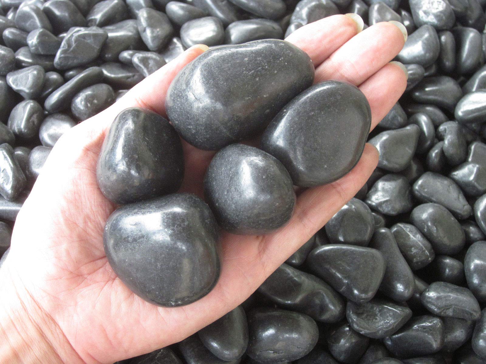 Amazon.co.jp: 那智石（黒玉砂利）磨20kg袋 選べる6サイズ(9mm～50mm